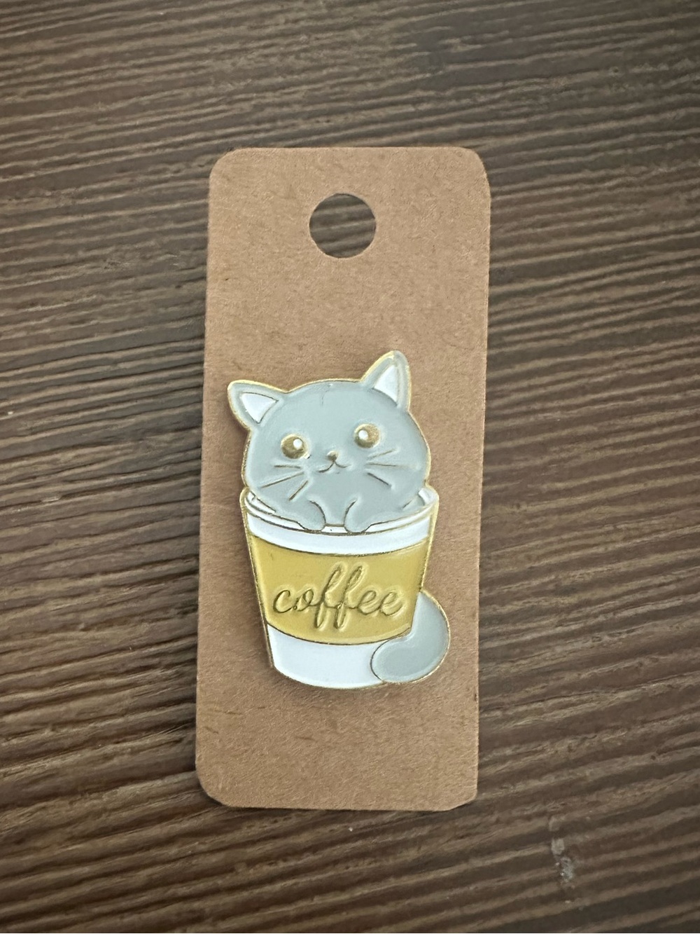 Coffee Cat Cup Enamel Pin